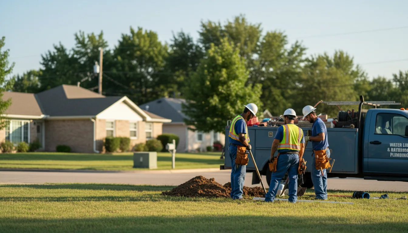 Residential water line and bathroom plumbing service in Plymouth, MI